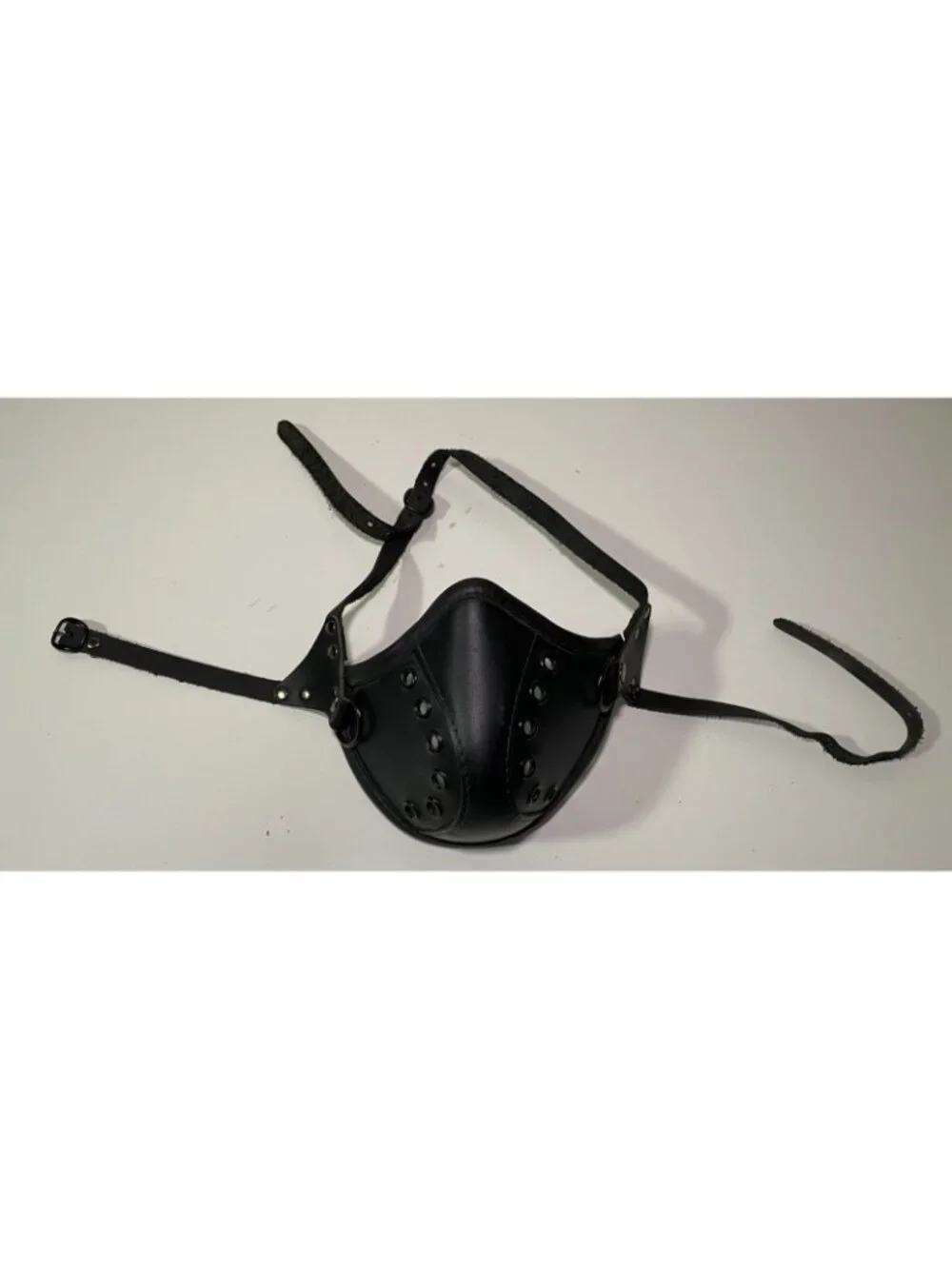 The Blonde Swan Black Leather Steampunk Mask w Adjustable Leather Straps & Snaps